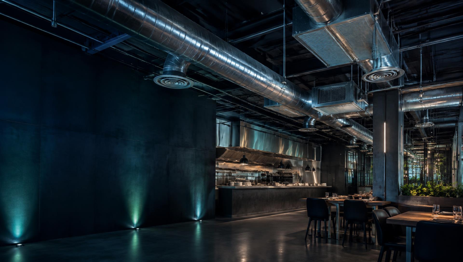 Professionelle Lüftungstechnik in einem modernen Gastronomiebetrieb